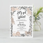 Wild Cat Jungle Geburtstagsparty Einladung (Stehend Vorderseite)