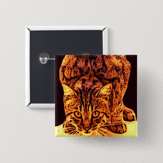WILD CAT KITTEN BUTTON (Vorne & Hinten)