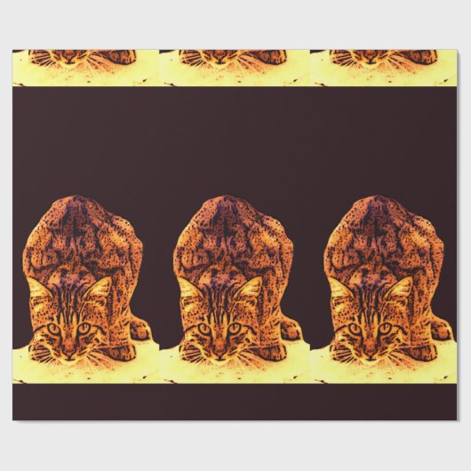 WILD CAT KITTEN GESCHENKPAPIER (Flach)