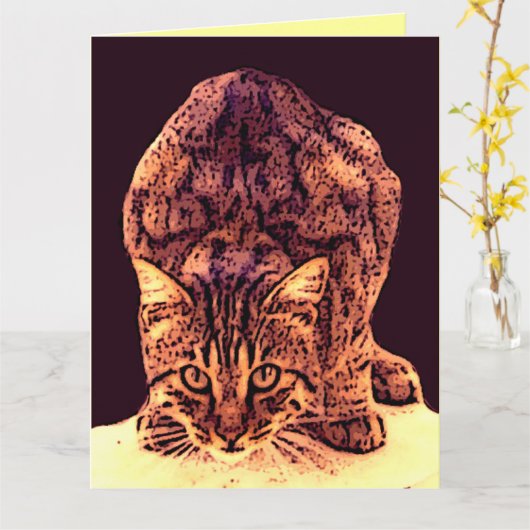 WILD CAT KITTEN KARTE (Gelbe Blume)