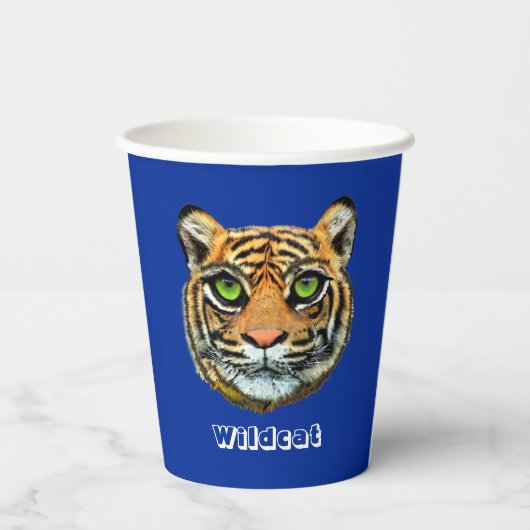 Wild Cat on Blue Pappbecher (Rückseite)