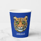 Wild Cat on Blue Pappbecher (Vorderseite)