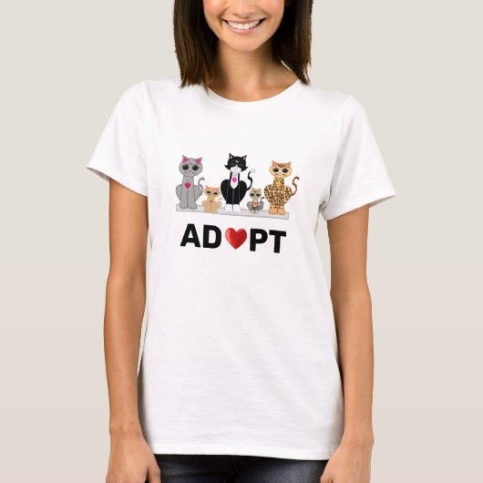 Wild Cat Team & Herz Adoptier T-Shirt (Vorderseite)