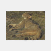 Wild Cat (von Rosa Bonheur) Fleecedecke (Vorderseite (Horizontal))
