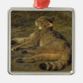 Wild Cat (von Rosa Bonheur) Ornament Aus Metall