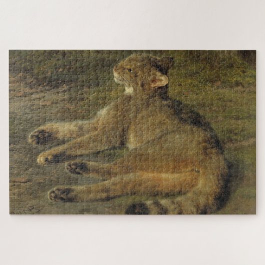 Wild Cat (von Rosa Bonheur) Puzzle (Horizontal)