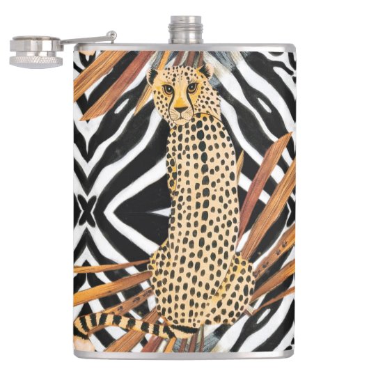 Wild Cheetah Flachmann (Geöffnet)