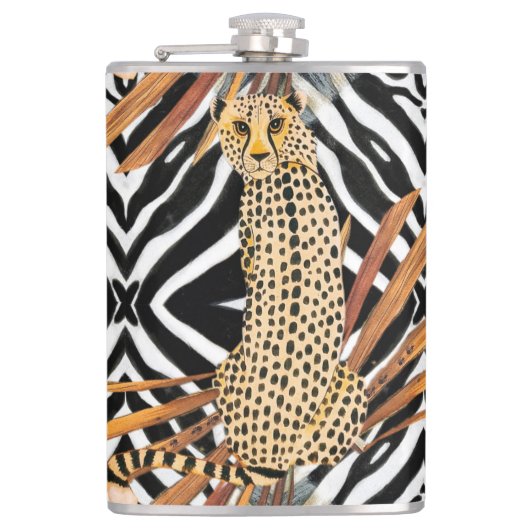 Wild Cheetah  Flachmann (Vorderseite)