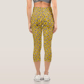 Wild Cheetah Leopard Print Accent Capri Leggings (Rückseite)