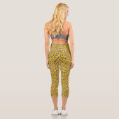 Wild Cheetah Leopard Print Accent Capri Leggings (Rückseite)