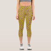 Wild Cheetah Leopard Print Accent Capri Leggings (Vorderseite)
