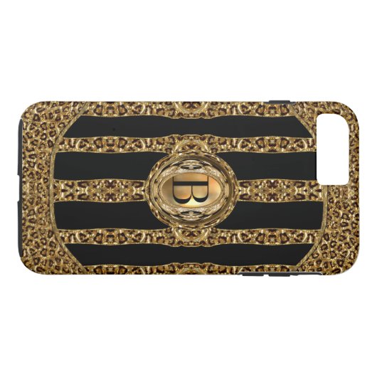 Wild Cheetah Monogram Case-Mate iPhone Hülle (Rückseite (Horizontal))