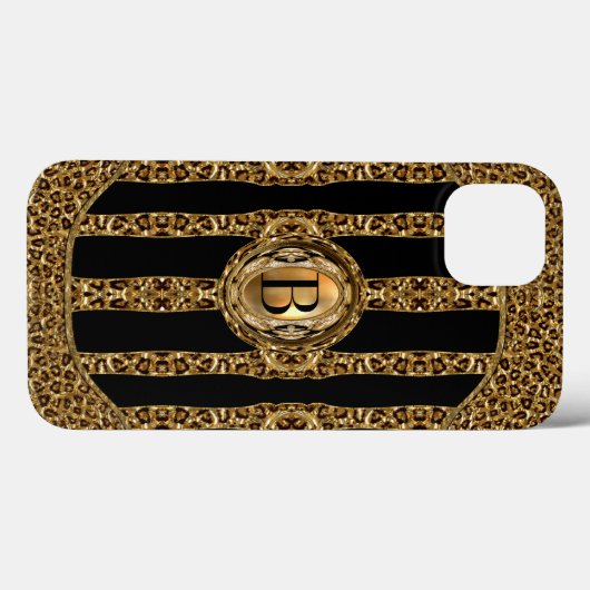 Wild Cheetah Monogram Case-Mate iPhone Hülle (Rückseite (Horizontal))