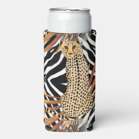Wild Cheetah Wine Tumbler – African Wildlife Art  Selters Dosenkühler (Seltzer Vorderseite)