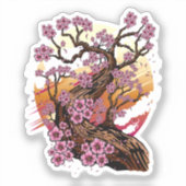 Wild Cherry Blossom Aufkleber (Vorderseite)