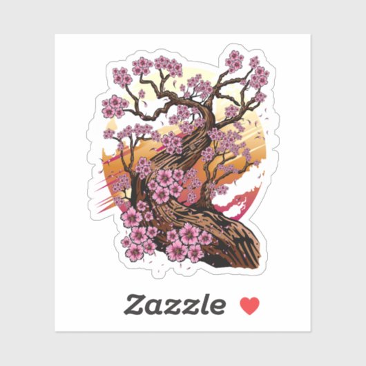 Wild Cherry Blossom Aufkleber (Blatt)