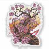 Wild Cherry Blossom Aufkleber (Vorderseite)