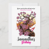 Wild Cherry Blossom Geburtstag Einladung (Vorderseite)