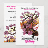 Wild Cherry Blossom Geburtstag Einladung (Vorne/Hinten)