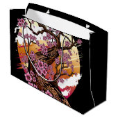 Wild Cherry Blossom Große Geschenktüte (Rückseite Schrägansicht)