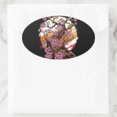 Wild Cherry Blossom Ovaler Aufkleber (Tasche)