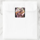 Wild Cherry Blossom Quadratischer Aufkleber (Tasche)