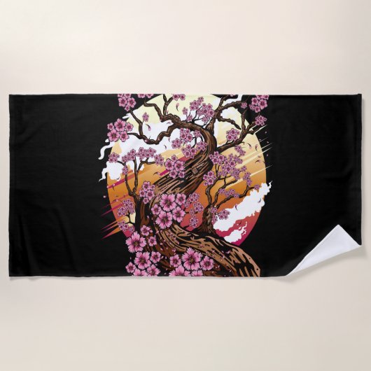 Wild Cherry Blossom Strandtuch (Vorderseite)