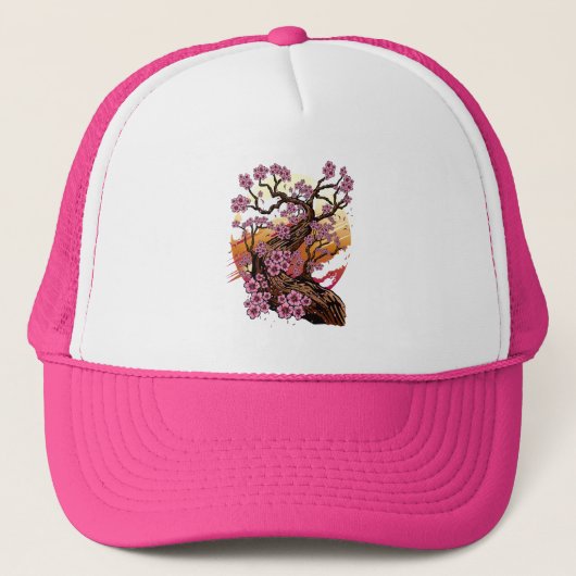 Wild Cherry Blossom Truckerkappe (Vorderseite)