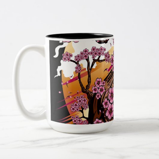 Wild Cherry Blossom Zweifarbige Tasse (Links)