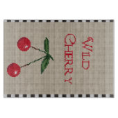 Wild Cherry Cross Stitch Glass Cutting Board Schneidebrett (Vorderseite)