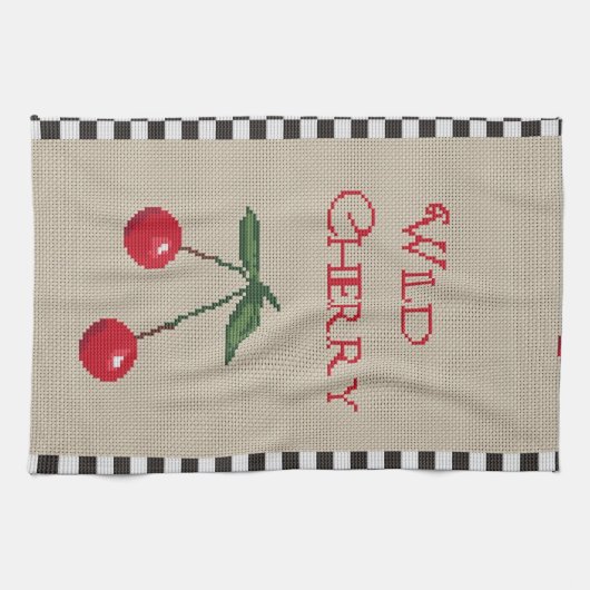 Wild Cherry Cross Stitch Handtuch (Horizontal)