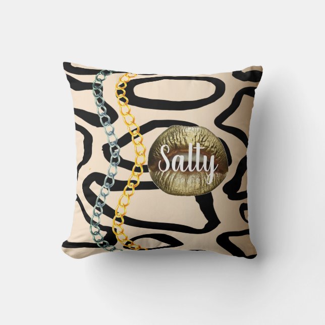 Wild Chic Luxurious Girly Personalisiert Gold Kissen (Vorderseite)