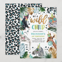 Wild Child Boy Safari Tiere Geburtstagsparty