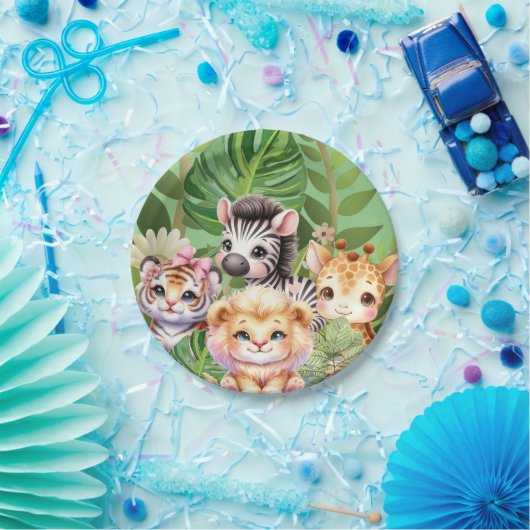 Wild Child Jungle Kawaii Tiere Pappteller (Party)