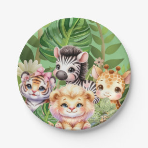 Wild Child Jungle Kawaii Tiere Pappteller