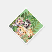 Wild Child Jungle Kawaii Tiere Serviette (Ecke)