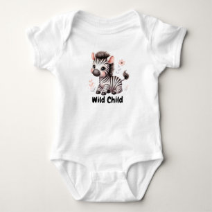 Wild Child Kawaii Niedlich Zebra Baby Strampler
