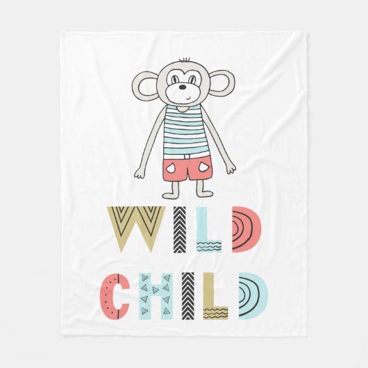 Wild Child Scandia Monkey Baby Fleecedecke (Vorderseite)