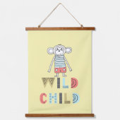 Wild Child Scandia Monkey Wandteppich Mit Holzrahmen (Vorderseite)