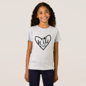 Wild Child Script Arrow Heart Boho Chic T-Shirt (Vorne ganz)