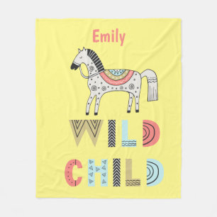 Wild Child Skandinavisches Pferd Personalisiert  Fleecedecke