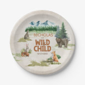 Wild Child Woodland Animal Birthday Party Pappteller (Vorderseite)