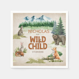 Wild Child Woodland Animal Birthday Party Serviette