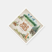 Wild Child Woodland Animal Birthday Party Serviette (Ecke)