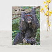 Wild Chimp mit Sonnenbrille Karte (Gelbe Blume)