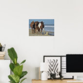 Wild Chincoteague Ponies, Assateague Island Beach Poster (Heimbüro)
