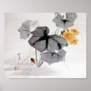 Wild Chrysanthemum and Cricket, Watanabe Seitei Poster
