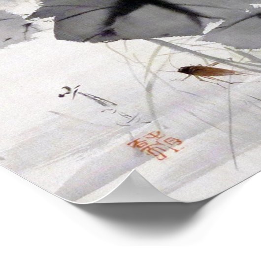 Wild Chrysanthemum und Cricket, Watanabe Seitei Poster (Ecke)