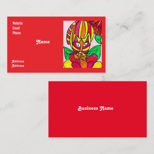 Wild Colorful Business Card Visitenkarte (Vorne/Hinten)