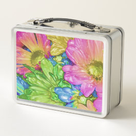 Wild Colorful Daisies #2 - Metal Lunchbox